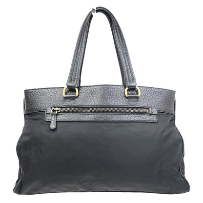 Prada Tessuto Tote nylon and leather, Black, Nylon, Handbag