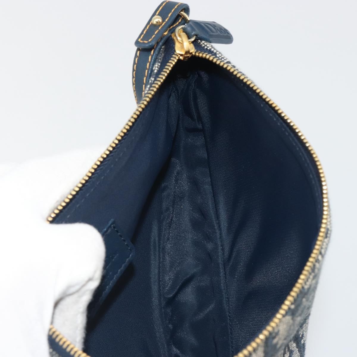 Christian Dior Vintage Saddle Diorissimo Canvas, Navy, Canvas, Shoulder Bag