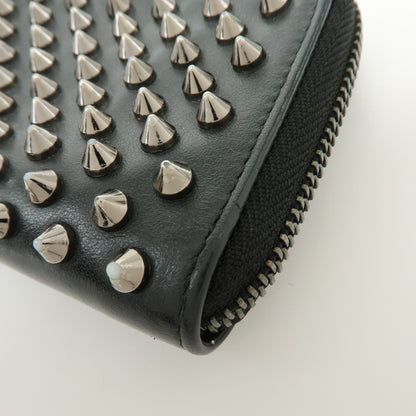 Christian Louboutin Panettone Coin Purse Spiked Leather, Black, Leather, Wallet