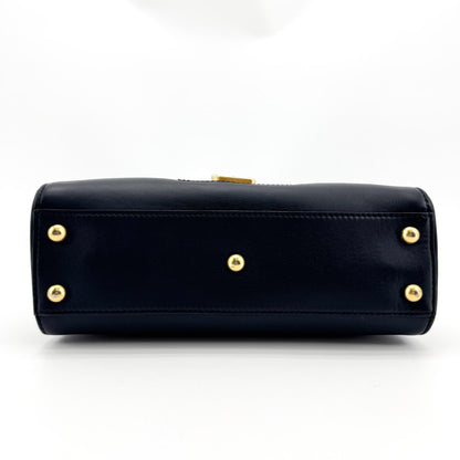 Gucci Sylvie Top Handle Leather, Black, Leather, Handbag