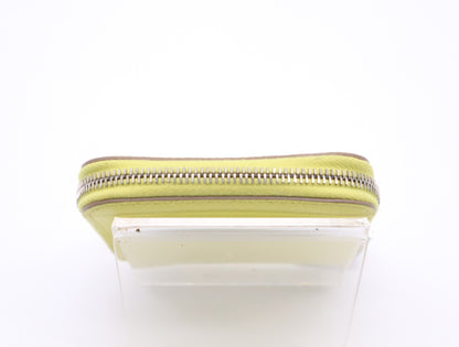 Hermes Azap Silkin Epsom Leather Silk, Yellow, Leather, Wallet