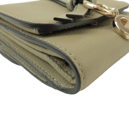 Chloe Alphabet Trifold Leather, Khaki, Leather, Wallet
