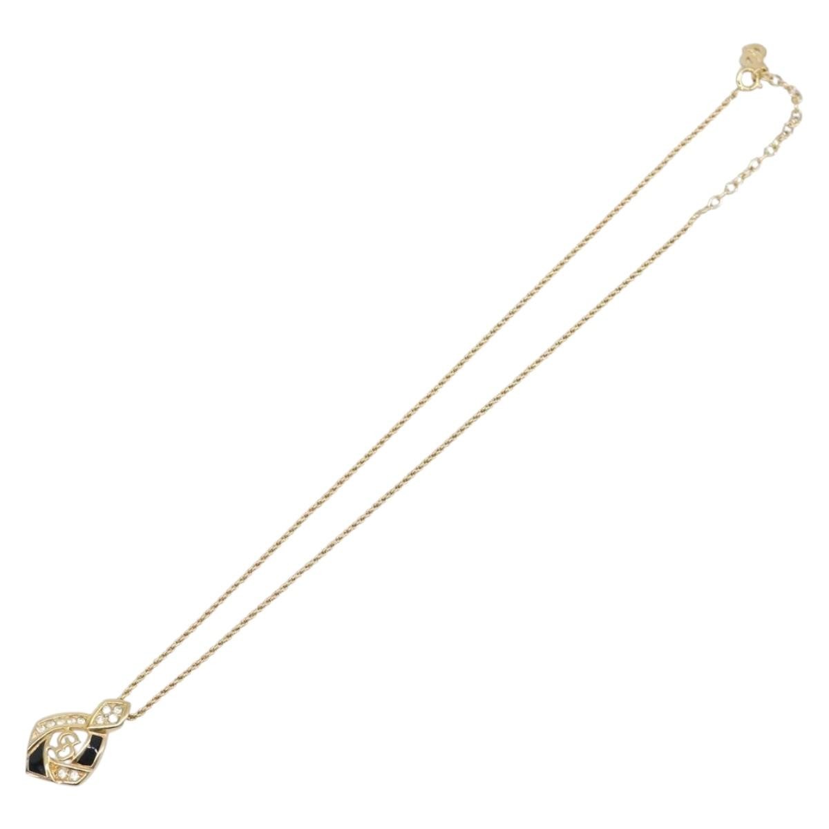 Christian Dior Vintage CD Heart Pendant Metal, Gold, Metal, Necklace