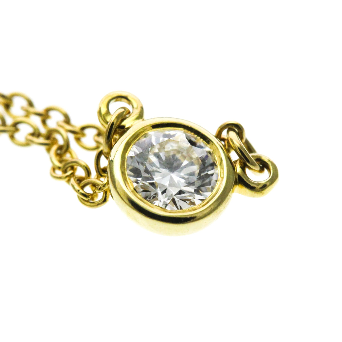 Tiffany & Co. Elsa Peretti Diamonds By The Yard Pendant 18K Rose Gold with Pear-Shaped Diamond, Yellow, Yellow Gold, Necklace
