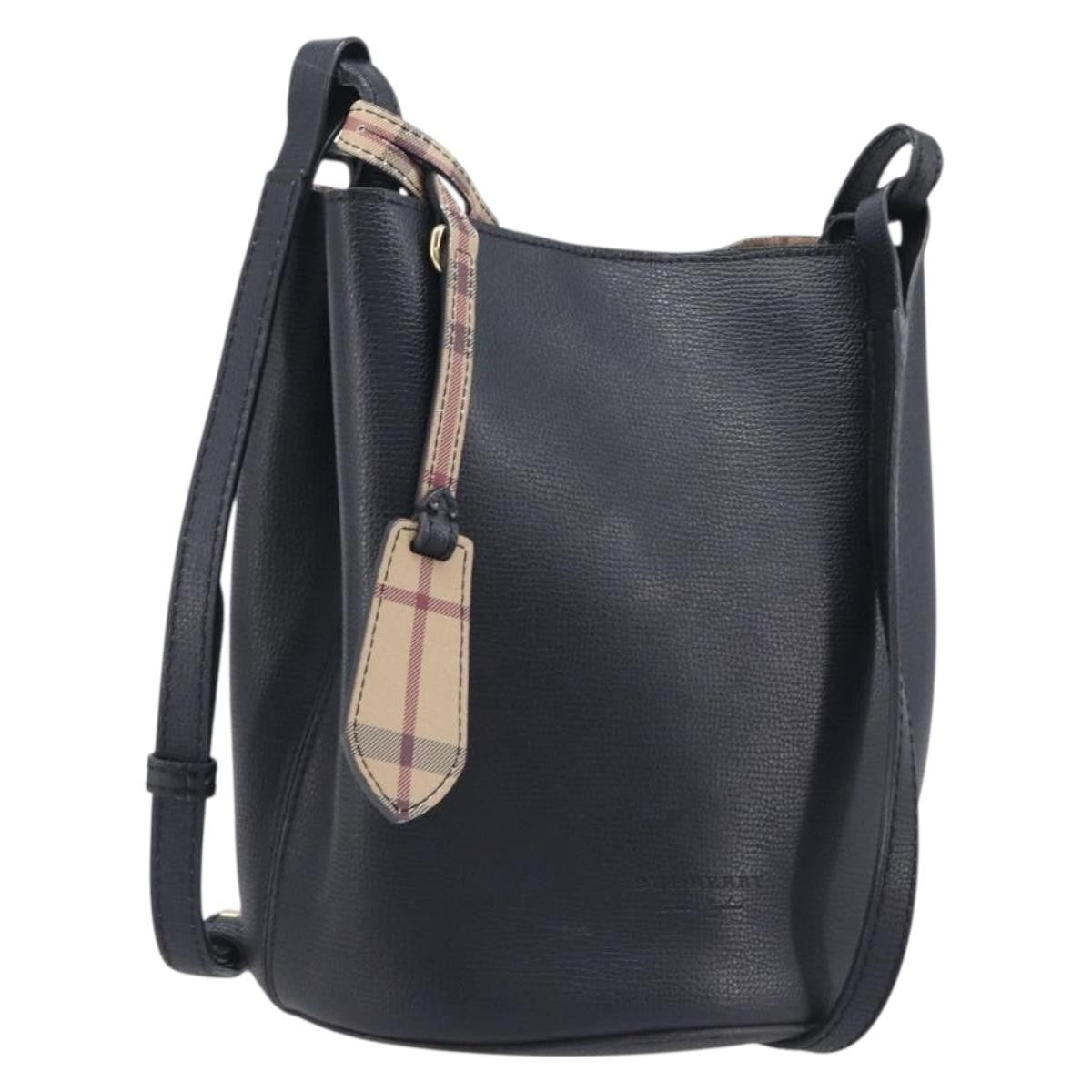 Burberry Lorne Bucket Leather, Black, Leather, Handbag