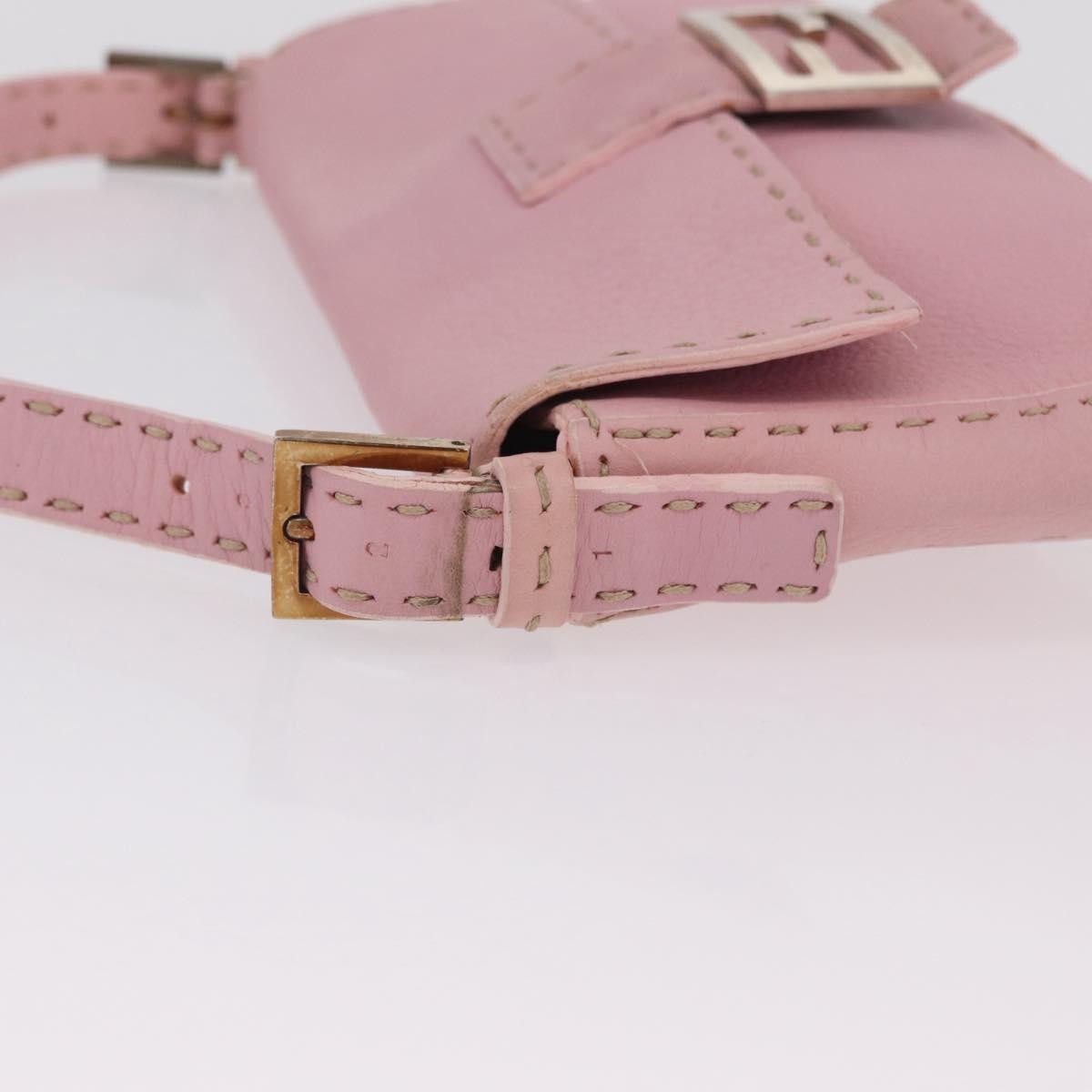 Fendi Selleria Baguette Leather, Pink, Leather, Handbag