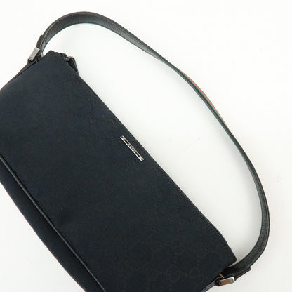 Gucci Boat Pochette GG Denim, Black, Canvas, Clutch