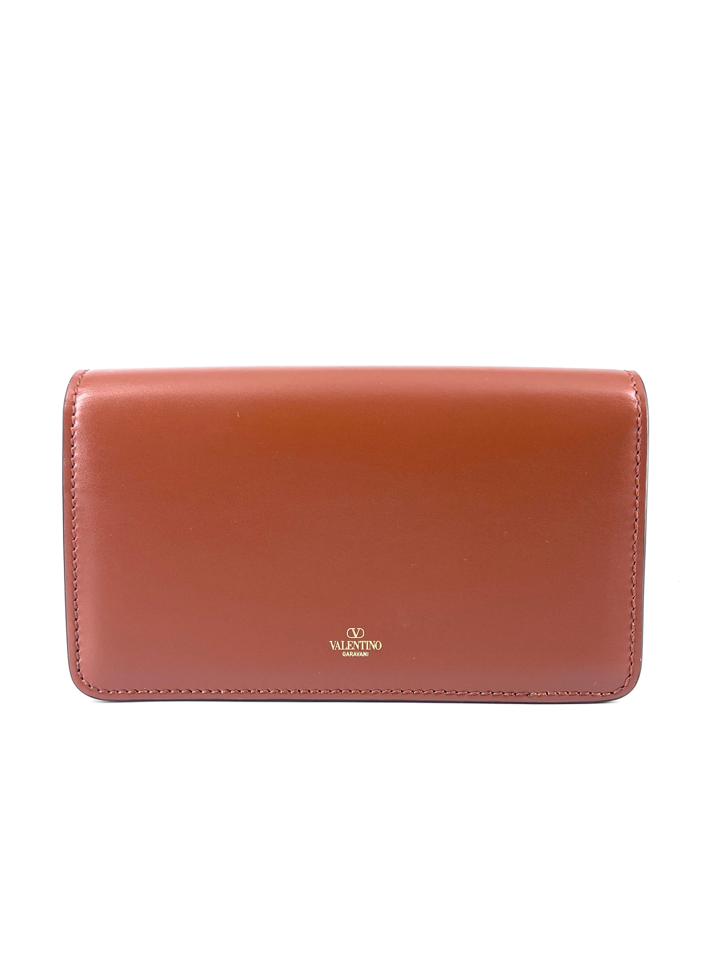 Valentino Garavani Rockstud Flip Lock Flap Bag Leather, BROWN, LEATHER, Handbag