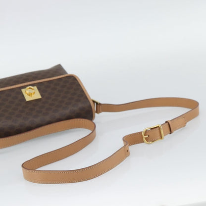 Celine Macadam Canvas, Brown, Canvas, Shoulder Bag
