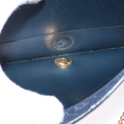 Christian Dior Vintage Chain Flap Leather, Navy, Leather, Shoulder Bag