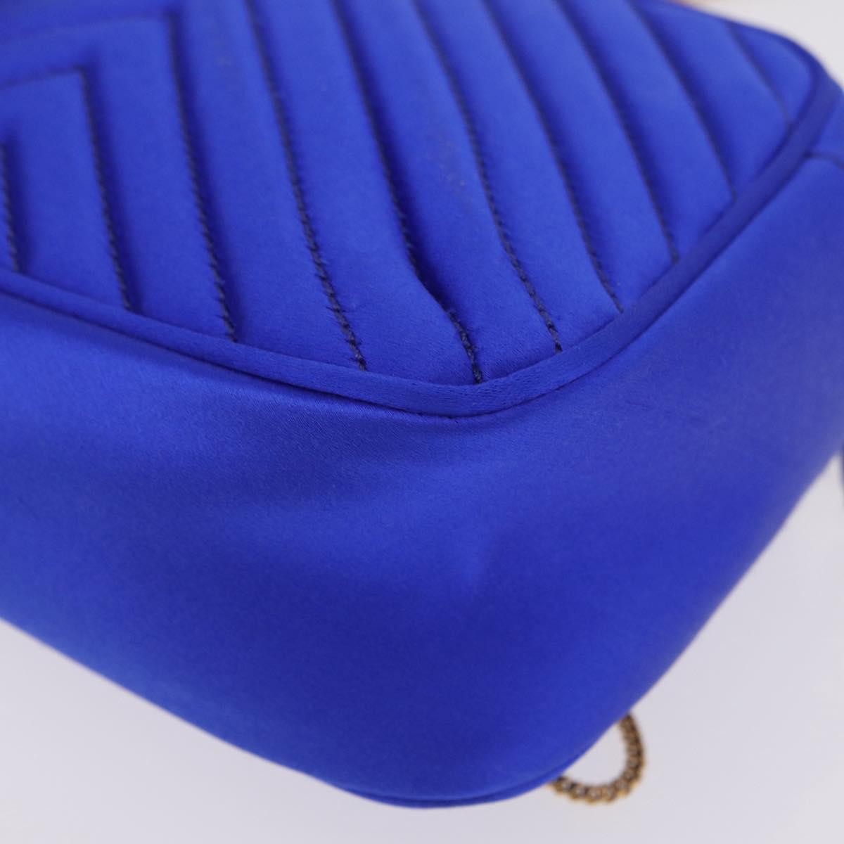 Stella McCartney Stella Star Camera Quilted Satin, Blue, Satin, Handbag