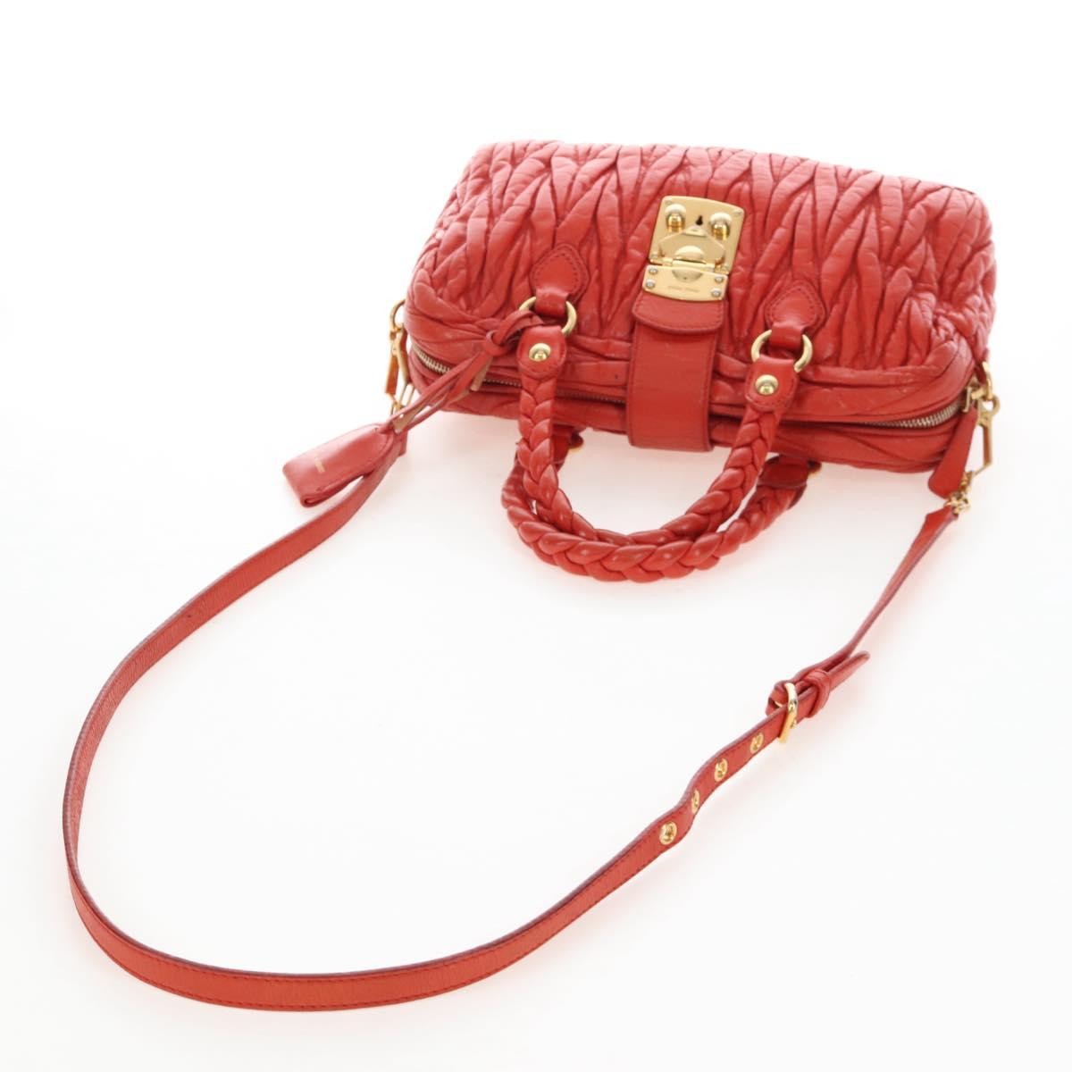Miu Miu Coffer Convertible Satchel Matelasse Leather, Orange, Leather, Handbag
