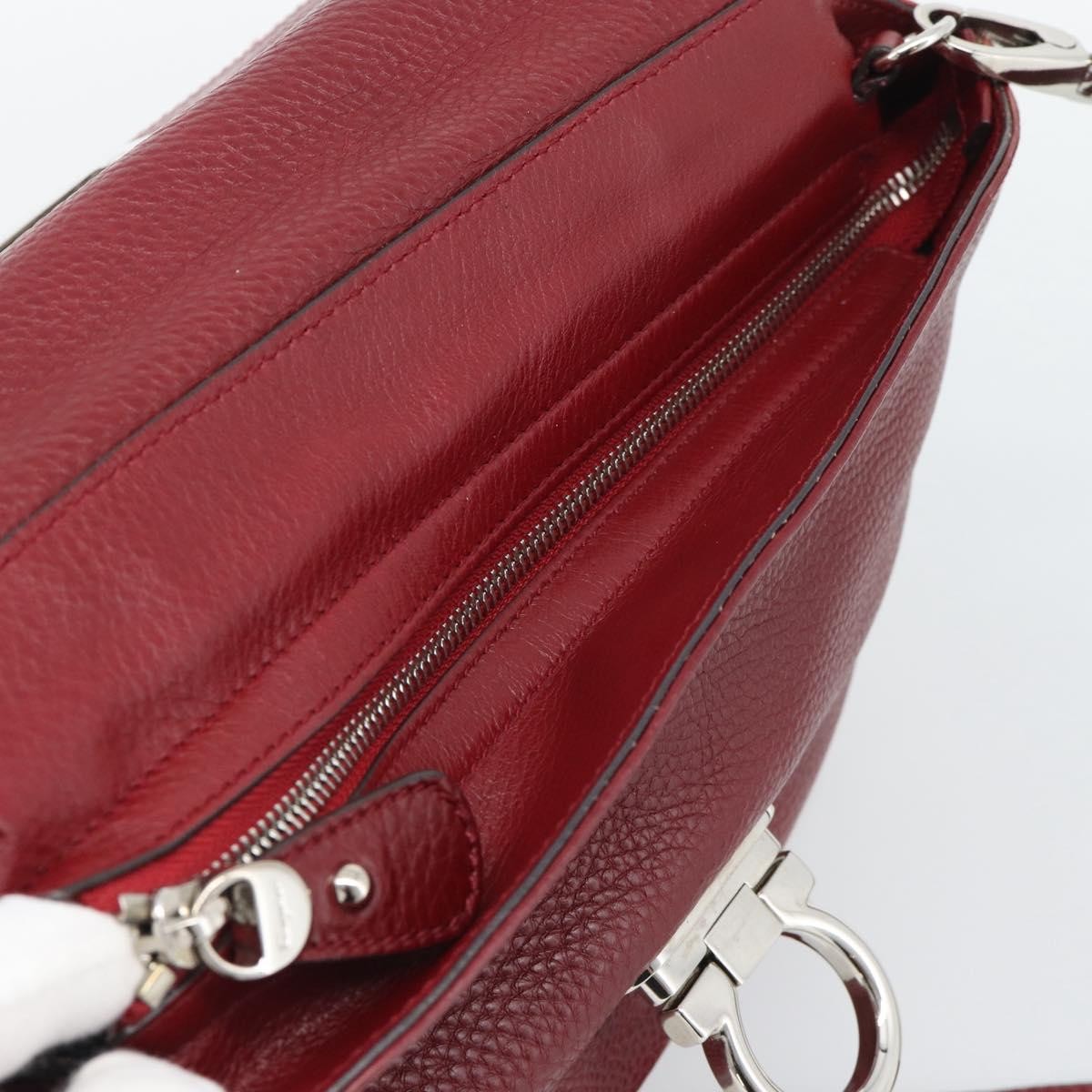 Salvatore Ferragamo Sofia Satchel Leather, Red, Leather, Handbag