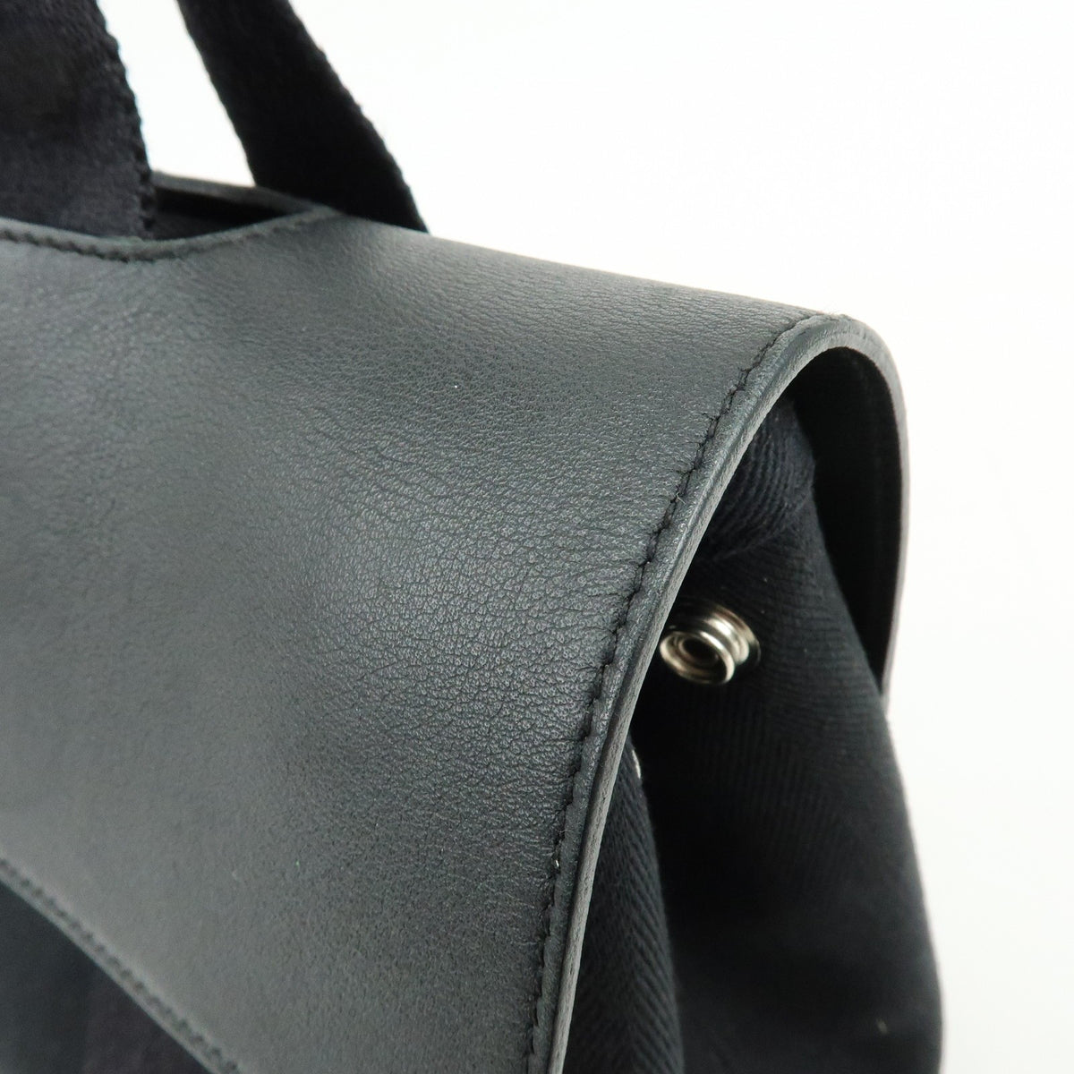 Hermes Valparaiso Toile and Leather, Black, Canvas, Handbag