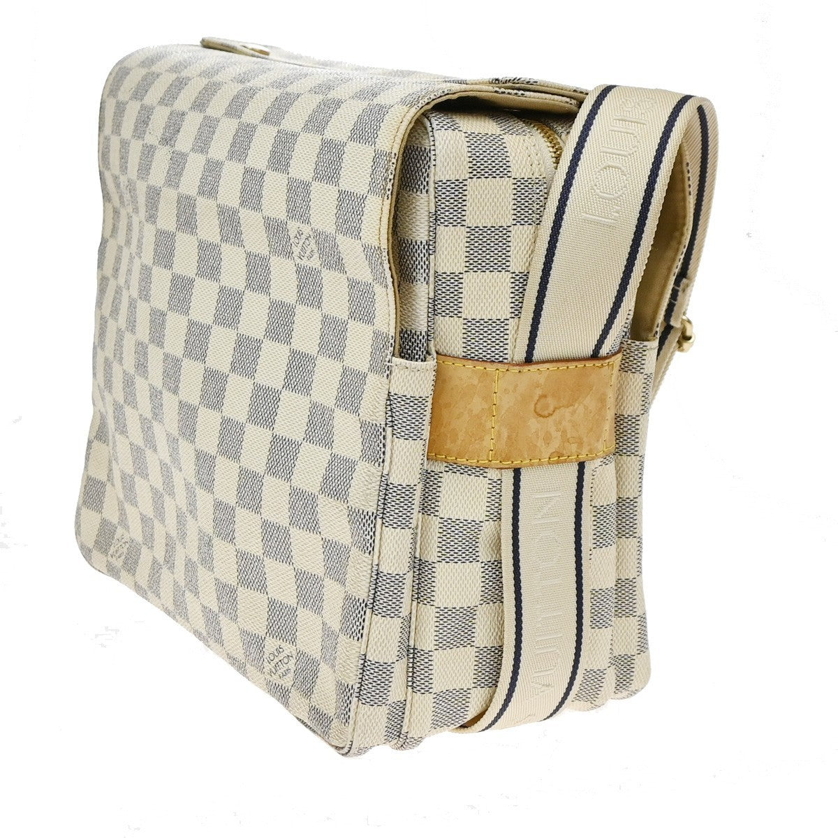 Louis Vuitton Naviglio Damier, White, Canvas, Shoulder Bag