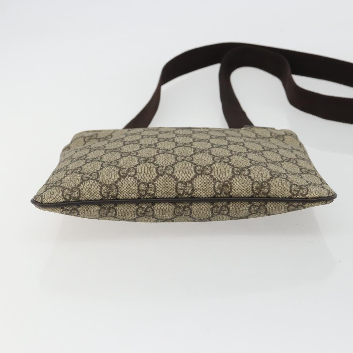 Gucci Zip Top Messenger GG Canvas with Leather, Beige, Canvas, Shoulder Bag