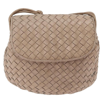 Bottega Veneta Intrecciato Shoulder Leather, Beige, Leather, Shoulder Bag
