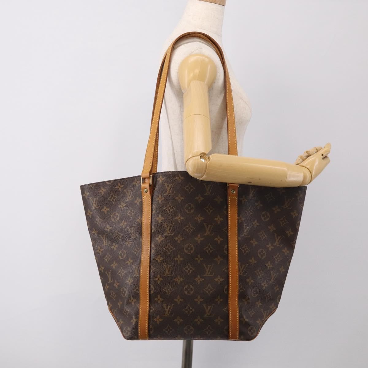 Louis Vuitton Shopping Sac Monogram Canvas, Brown, Canvas, Handbag