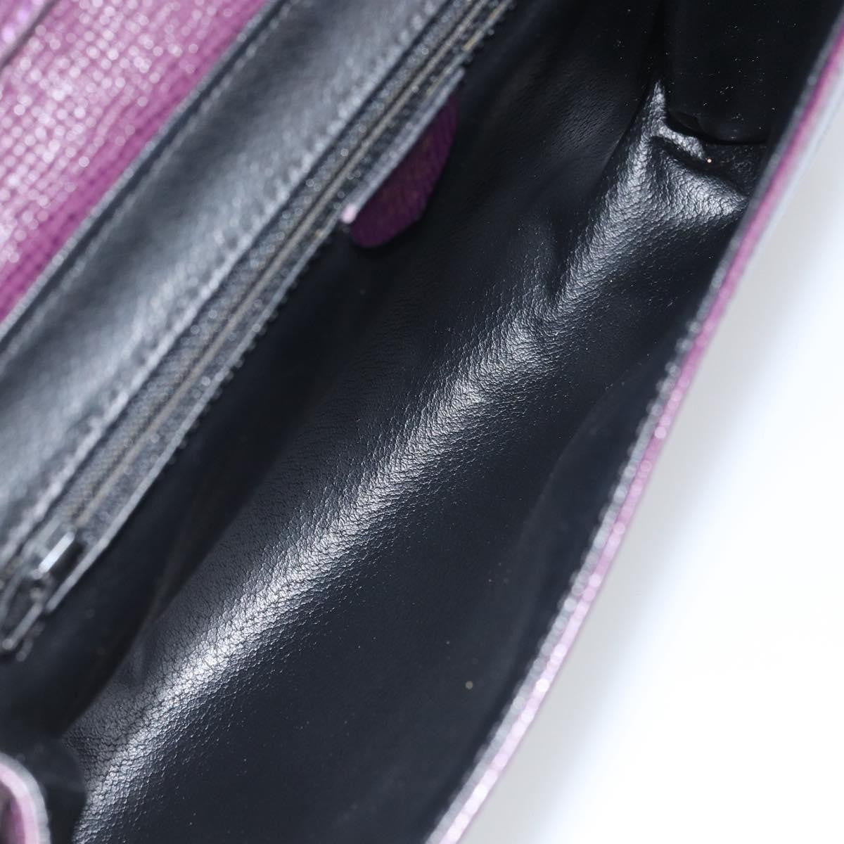 Celine Circle Logo Leather, Purple, Leather, Shoulder Bag