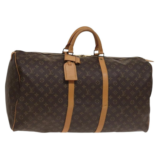Louis Vuitton Keepall Bandouliere Bag Monogram Canvas, BROWN, CANVAS, Travel bag