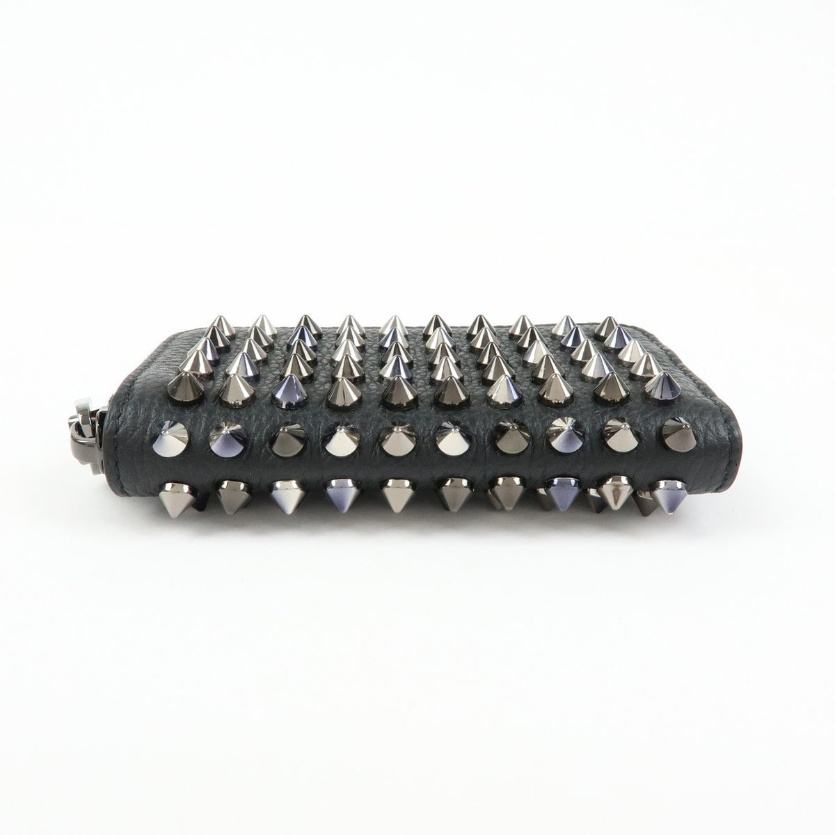Christian Louboutin Panettone Coin Purse Spiked Leather, Black, Leather, Wallet