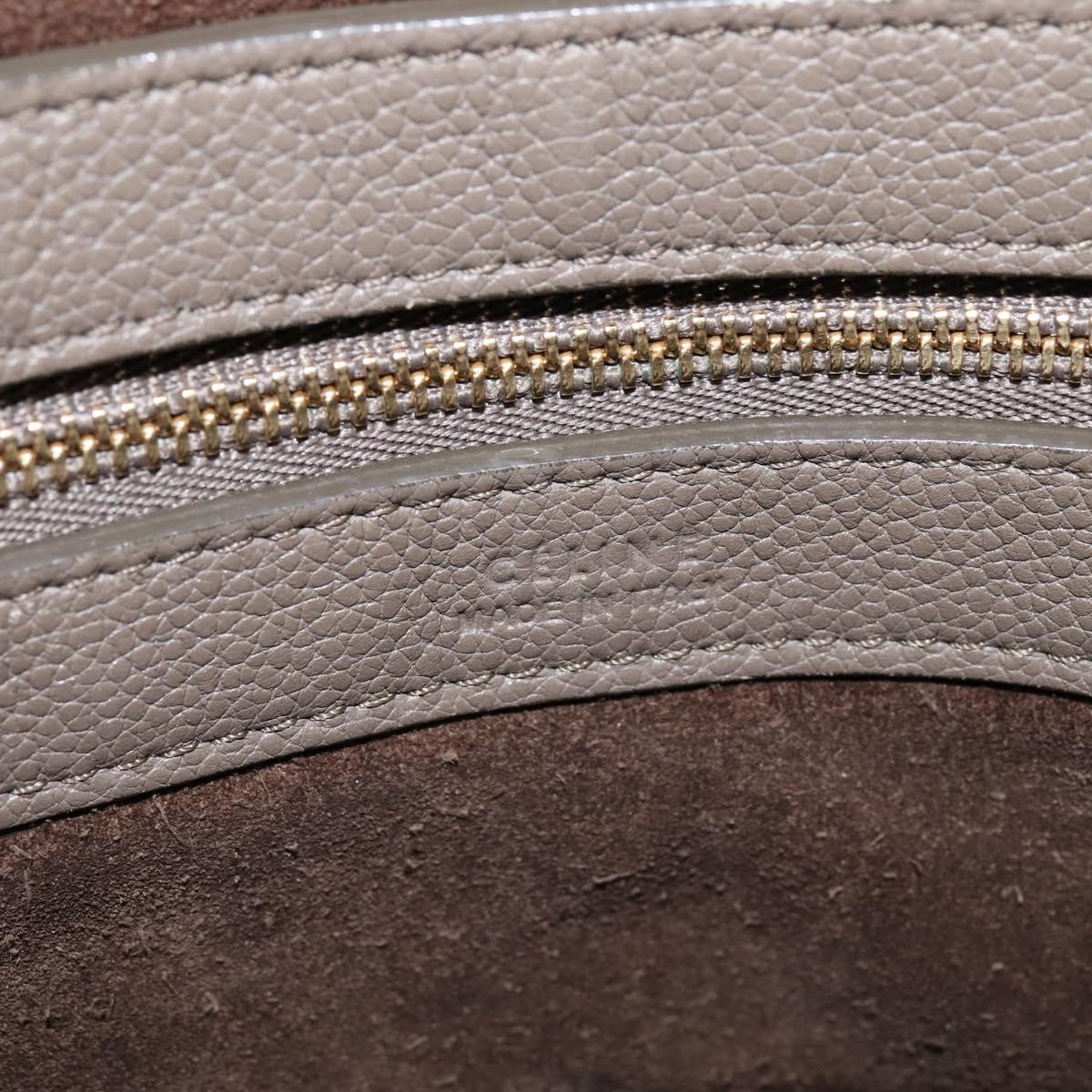 Celine Phantom Cabas Leather, GRAY, LEATHER, Tote bag