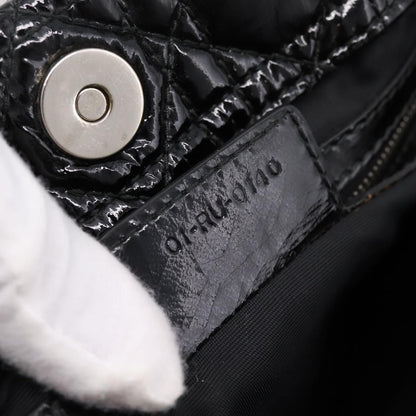 Christian Dior Soft Chain Cannage Quilt Patent, Black, Patent Leather, Tote Bag