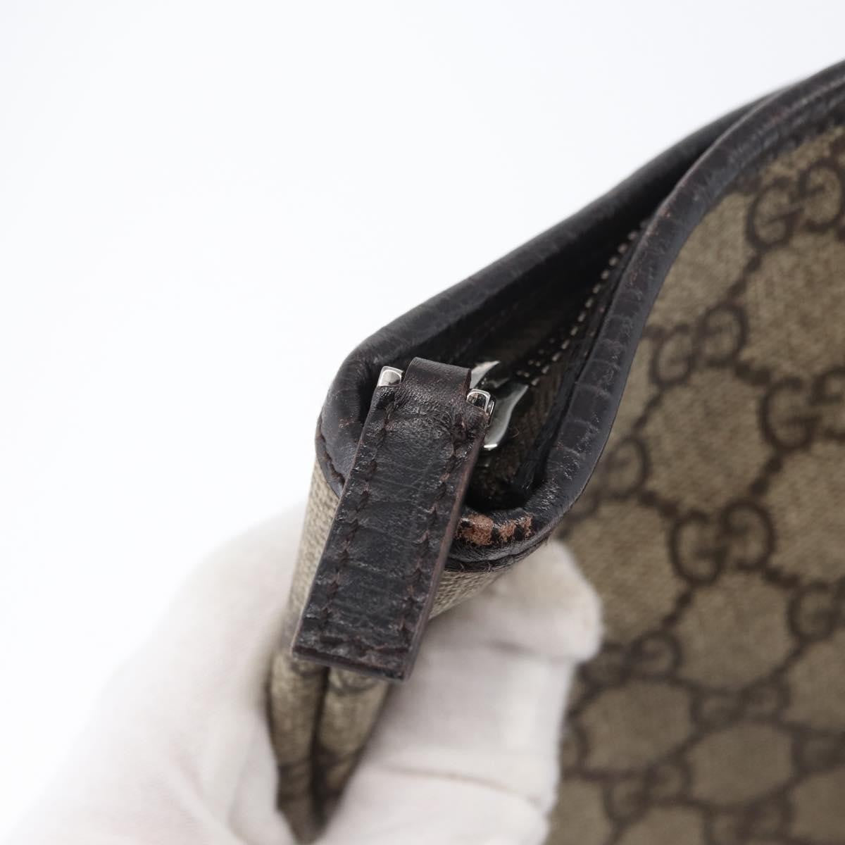 Gucci Vintage Front Pocket Tote GG Coated Canvas with Leather, Beige, Canvas, Tote Bag