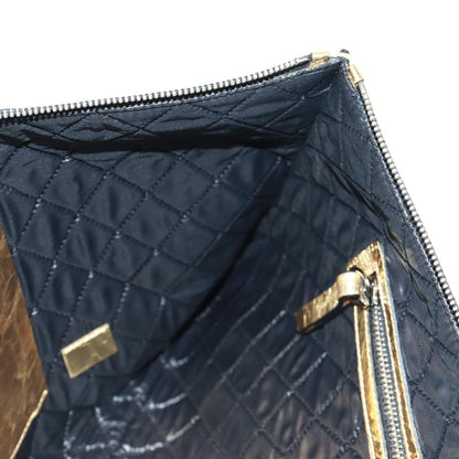 Chanel Feminine Crinkled Leather, Gold, Leather, Clutch