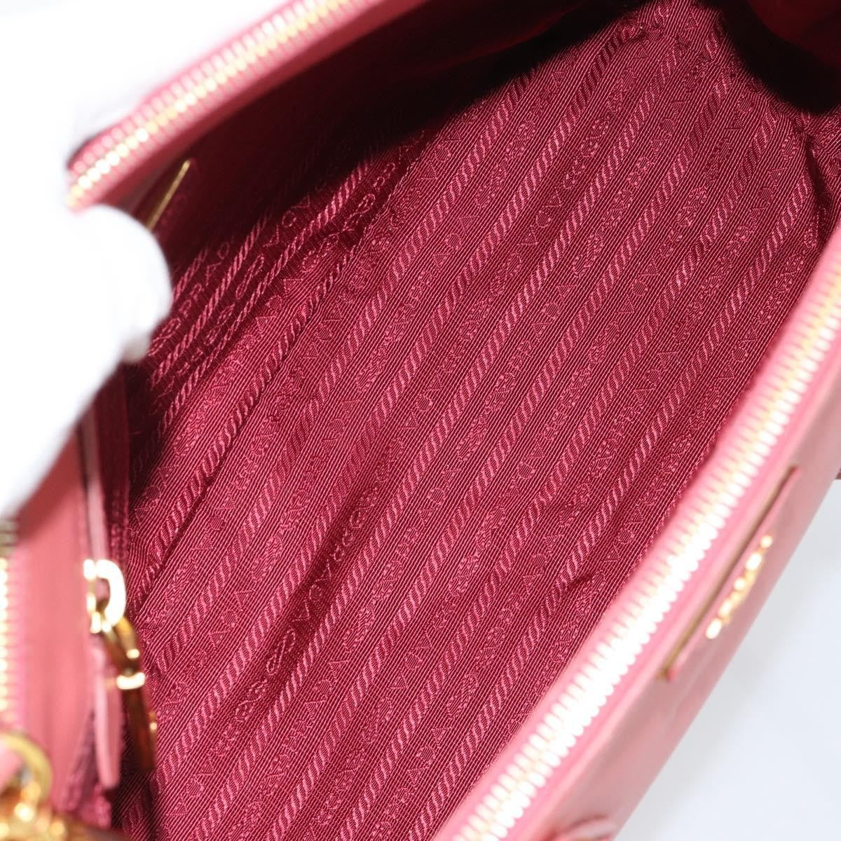 Prada Galleria Double Zip Saffiano Leather, Pink, Leather, Tote Bag