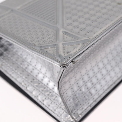 Christian Dior Diorama Flap Patent, Silver, Patent Leather, Handbag