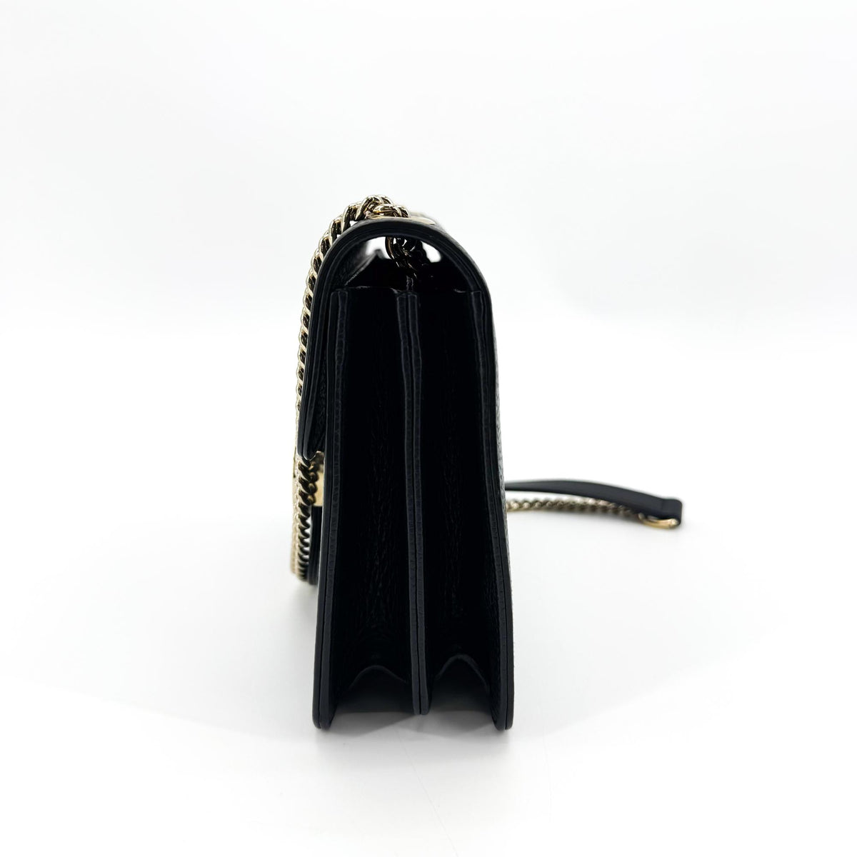 Gucci Interlocking Leather, Black, Leather, Shoulder Bag