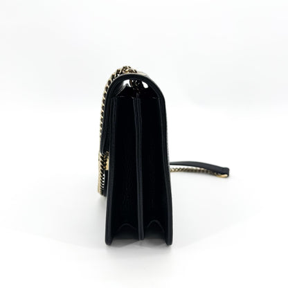 Gucci Interlocking Leather, Black, Leather, Shoulder Bag