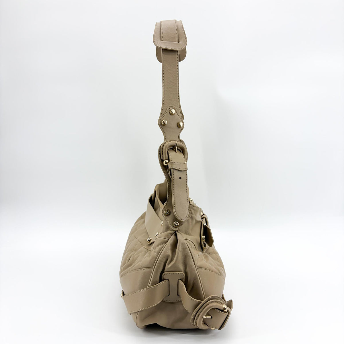 Burberry Enmore Quilted Leather, Beige, Leather, Shoulder Bag