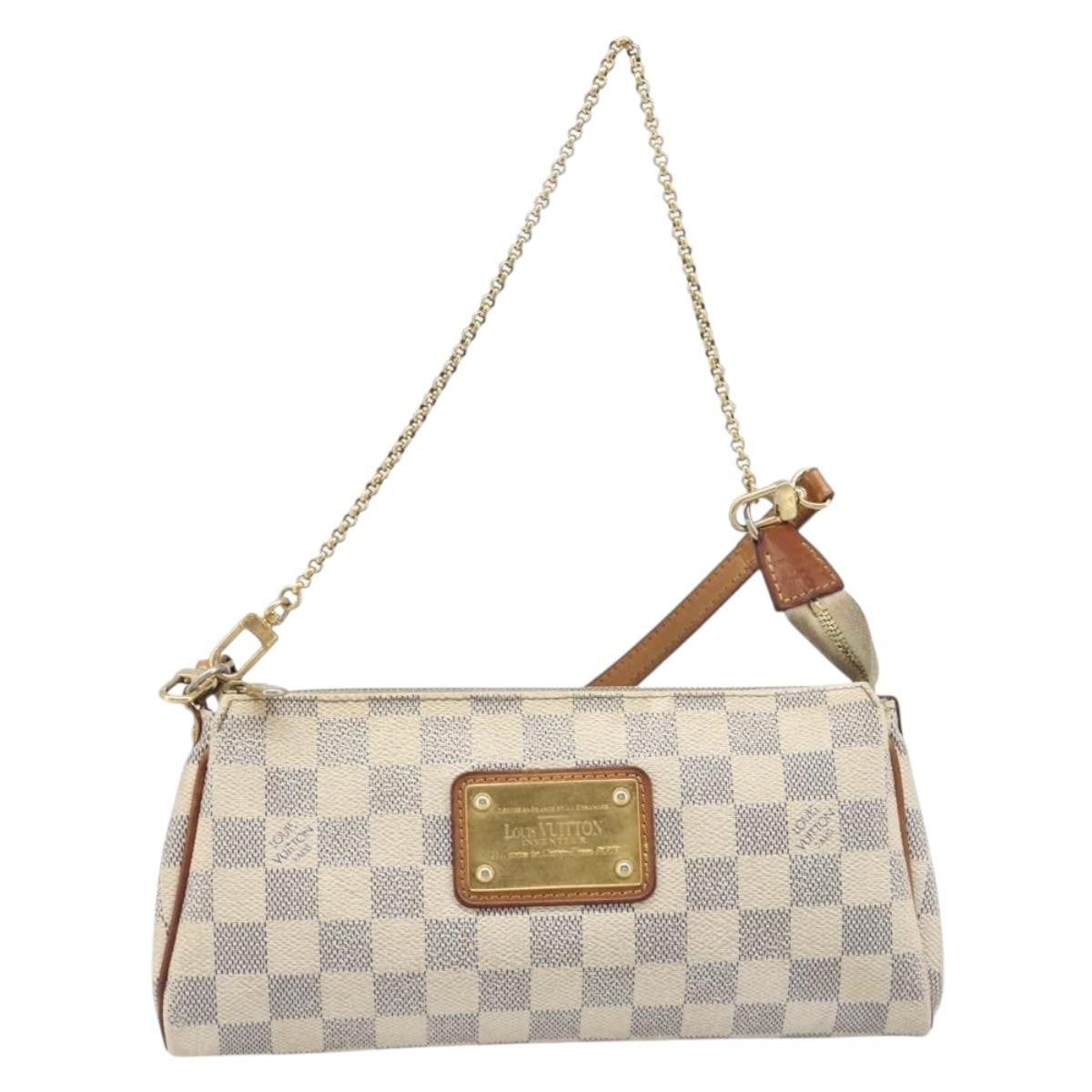 Louis Vuitton Eva Damier, White, Canvas, Handbag