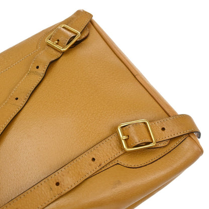 Gucci Vintage Bamboo Leather, Yellow, Leather, Backpack