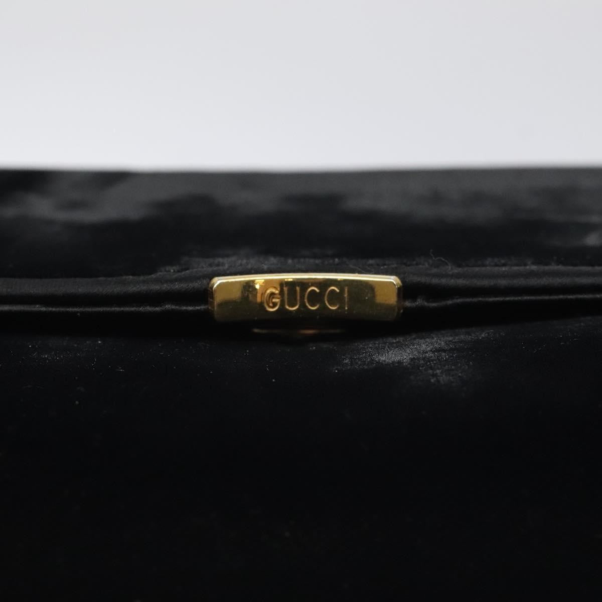 Gucci Vintage Flap Velvet, Black, Velvet, Shoulder Bag