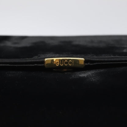Gucci Vintage Flap Velvet, Black, Velvet, Shoulder Bag