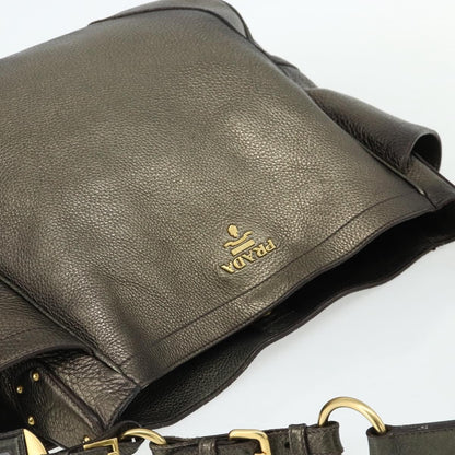 Prada Side Pocket Hobo Vitello Daino, Gold, Leather, Shoulder Bag