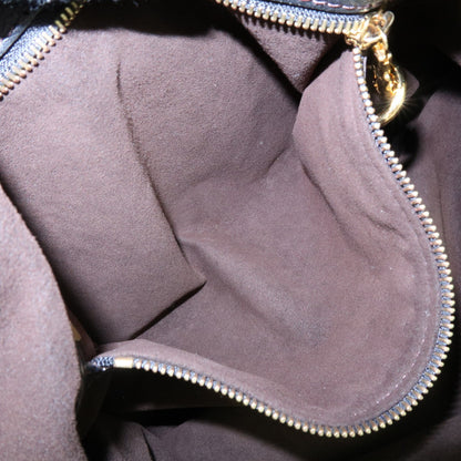 Louis Vuitton L Hobo Mahina Leather, Black, Leather, Shoulder Bag