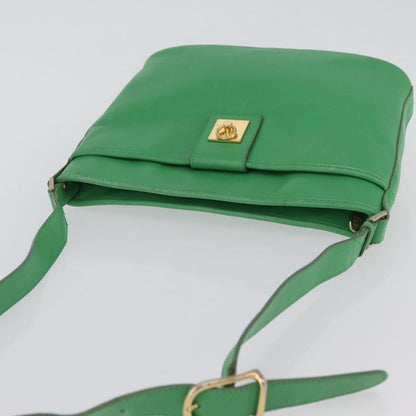 Celine Vintage Leather, Green, Leather, Shoulder Bag