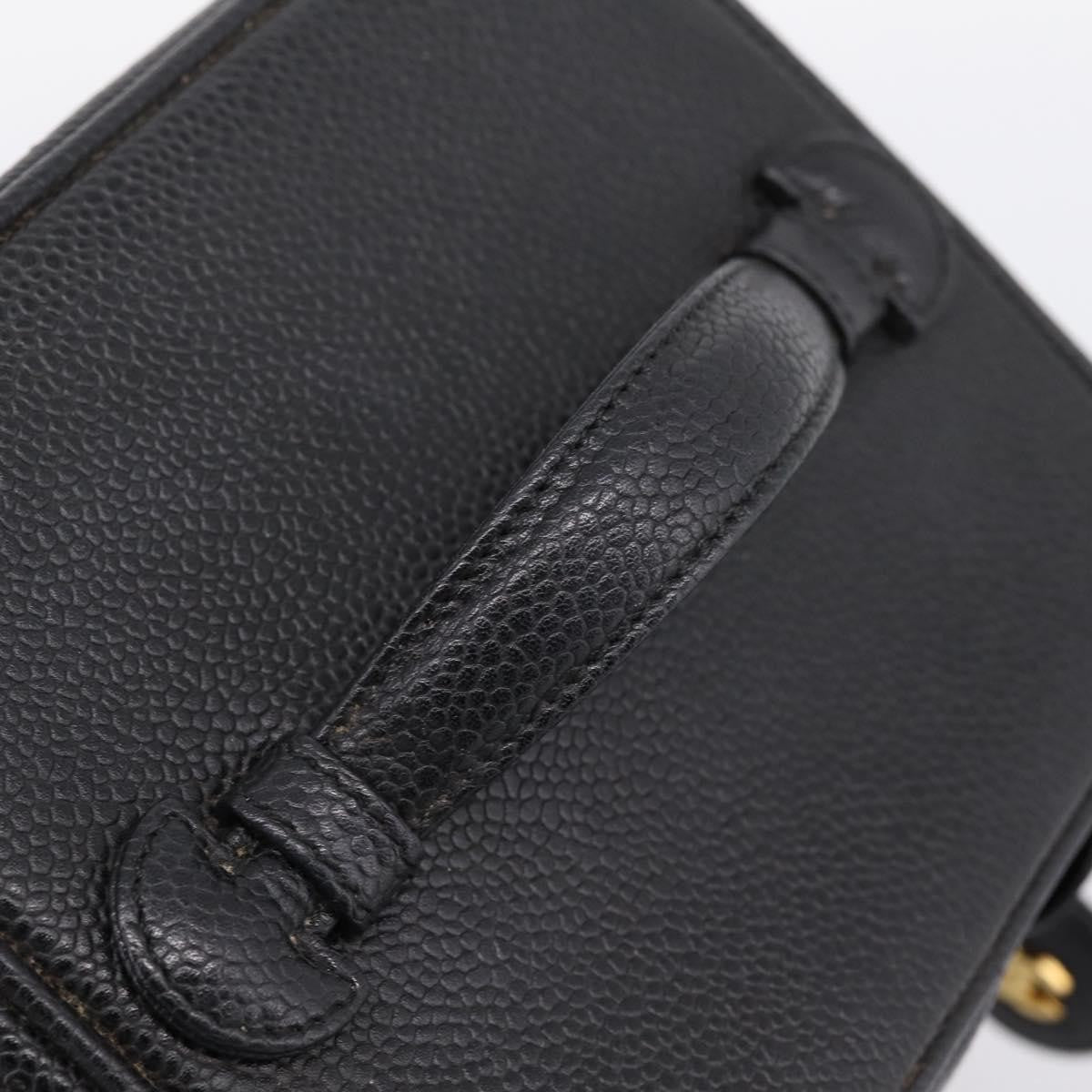 Chanel Vintage Timeless Cosmetic Case Caviar, Black, Leather, Handbag