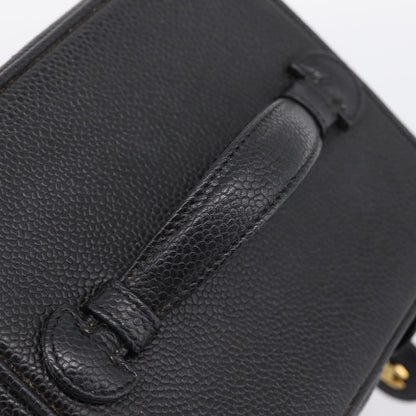 Chanel Vintage Timeless Cosmetic Case Caviar, Black, Leather, Handbag