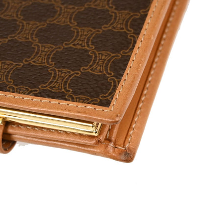 Celine Bifold Triomphe Coated Canvas, Brown, PVC, Wallet