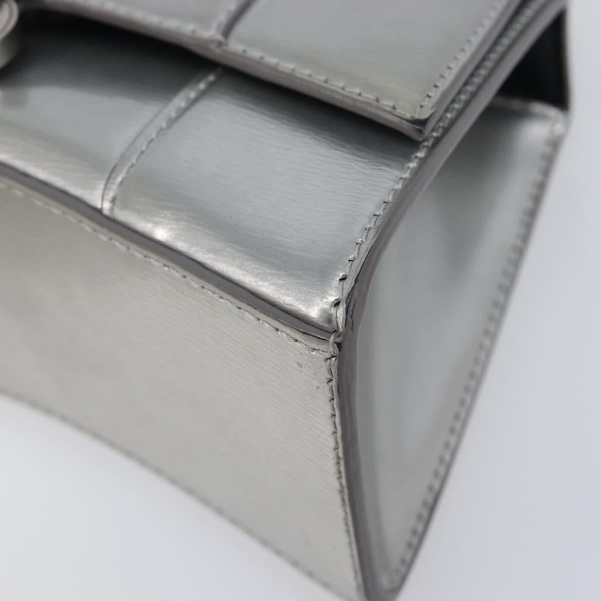 Balenciaga Hourglass Top Handle Leather, Silver, Leather, Handbag