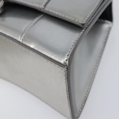 Balenciaga Hourglass Top Handle Leather, Silver, Leather, Handbag