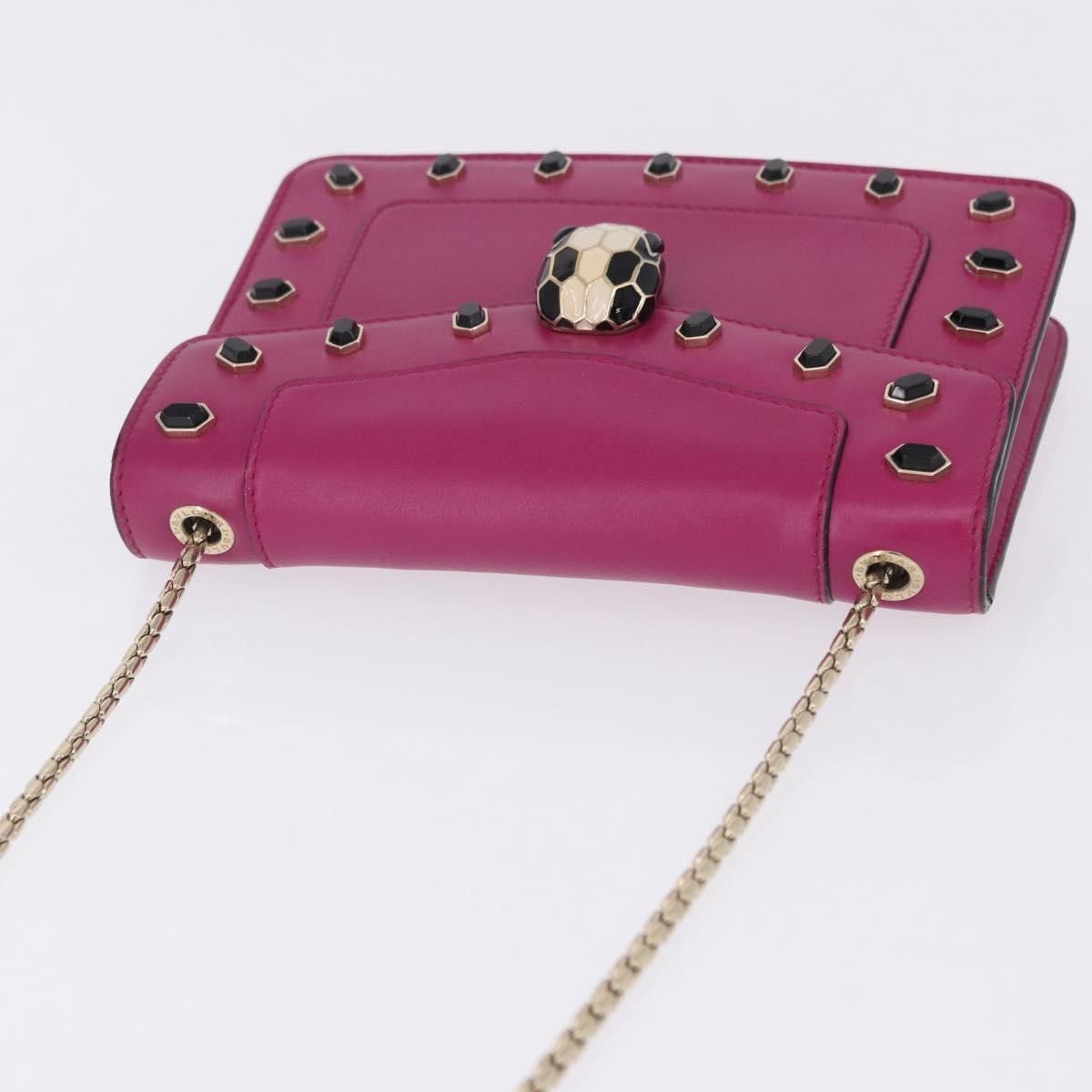 Bvlgari Serpenti Forever Embellished Leather, Pink, Leather, Shoulder Bag