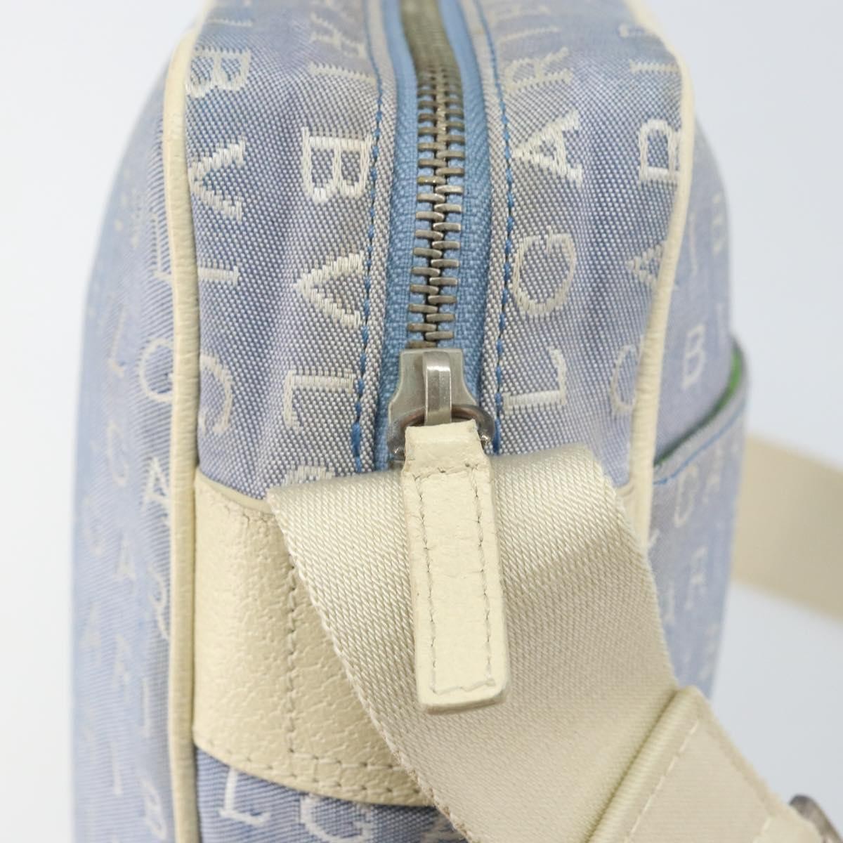 Bvlgari Logomania Canvas with Leather, Blue, Canvas, Shoulder Bag