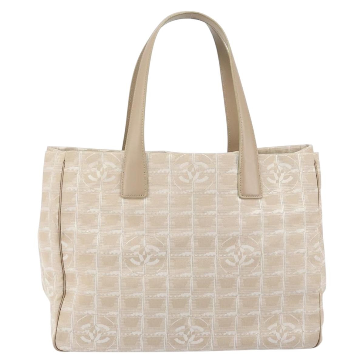Chanel Travel Line Nylon, Beige, Nylon, Tote Bag