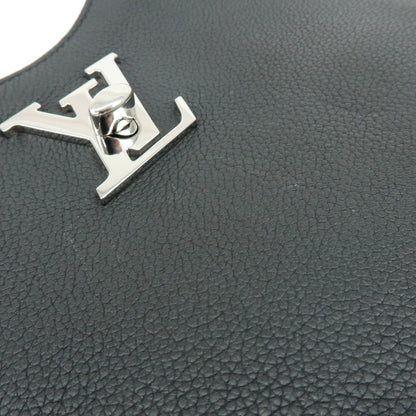Louis Vuitton Lockme Hobo Leather, Black, Leather, Shoulder Bag